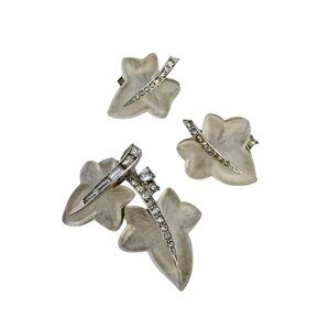 Unique BOUCHER 6426 Frosted Lucite Brooch and 6427 Earring Set (SC104)